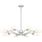 Z-Lite Breton 46" 8-Light Brushed Nickel Steel Frame White Glass Shade Chandelier