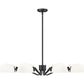 Z-Lite Breton 46" 8-Light Matte Black Steel Frame White Glass Shade Chandelier