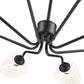 Z-Lite Breton 46" 8-Light Matte Black Steel Frame White Glass Shade Chandelier