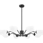 Z-Lite Breton 46" 8-Light Matte Black Steel Frame White Glass Shade Chandelier