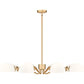 Z-Lite Breton 46" 8-Light Modern Gold Steel Frame White Glass Shade Chandelier