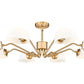 Z-Lite Breton 46" 8-Light Modern Gold Steel Frame White Glass Shade Chandelier