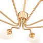 Z-Lite Breton 46" 8-Light Modern Gold Steel Frame White Glass Shade Chandelier