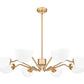 Z-Lite Breton 46" 8-Light Modern Gold Steel Frame White Glass Shade Chandelier