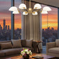Z-Lite Breton 46" 8-Light Modern Gold Steel Frame White Glass Shade Chandelier
