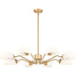 Z-Lite Breton 46" 8-Light Modern Gold Steel Frame White Glass Shade Chandelier