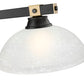 Z-Lite Bronte 14" 3-Light Medium Bulb Base Matte Black and Rubbed Brass Steel White Linen Glass Shade Billiard Lighting