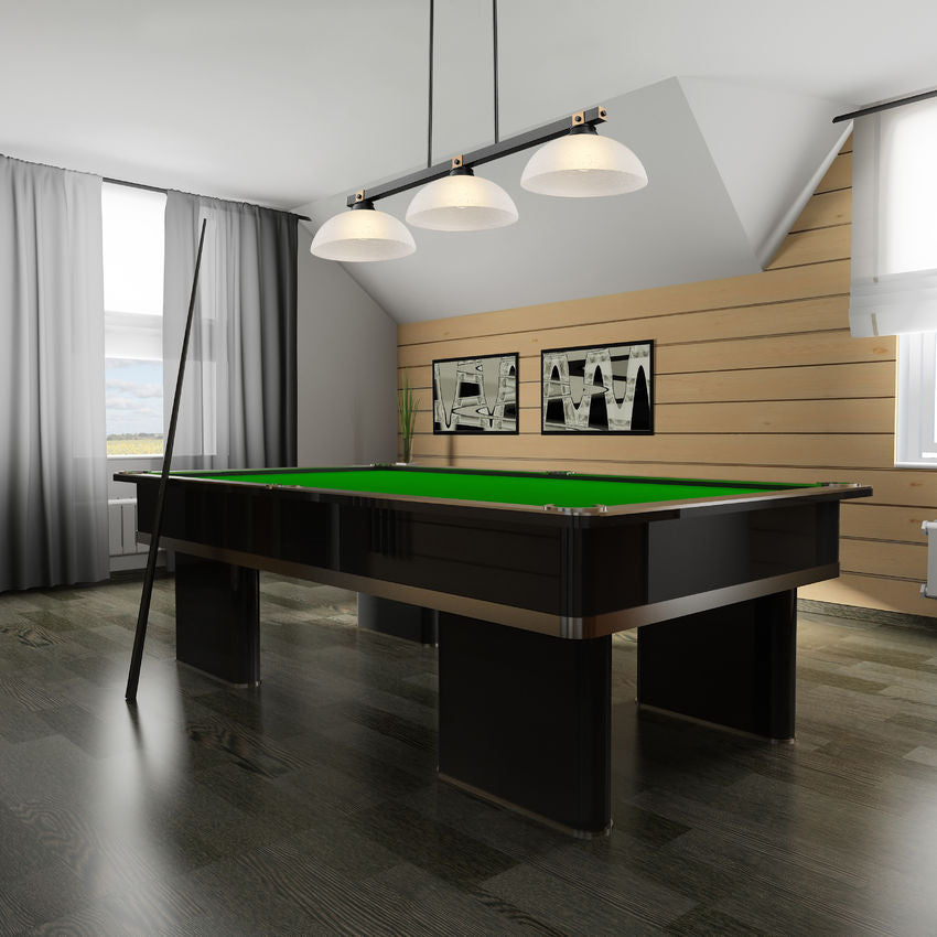 Z-Lite Bronte 14" 3-Light Medium Bulb Base Matte Black and Rubbed Brass Steel White Linen Glass Shade Billiard Lighting
