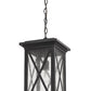 Z-Lite Brookside 10" 1-Light Black Aluminum Outdoor Chain Mount Ceiling Fixture With Clear Seedy Glass Shade