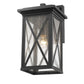 Z-Lite Brookside 10" 1-Light Black Aluminum Outdoor Wall Sconce With Clear Seedy Glass Shade