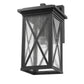 Z-Lite Brookside 10" 1-Light Black Aluminum Outdoor Wall Sconce With Clear Seedy Glass Shade
