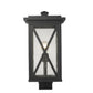 Z-Lite Brookside 10" W x 19" H 1-Light Black Outdoor Post Mount Fixture With Clear Seedy Glass Shade
