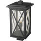 Z-Lite Brookside 10" W x 19" H 1-Light Black Outdoor Post Mount Fixture With Clear Seedy Glass Shade
