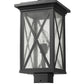 Z-Lite Brookside 10" W x 19" H 1-Light Black Outdoor Post Mount Fixture With Clear Seedy Glass Shade