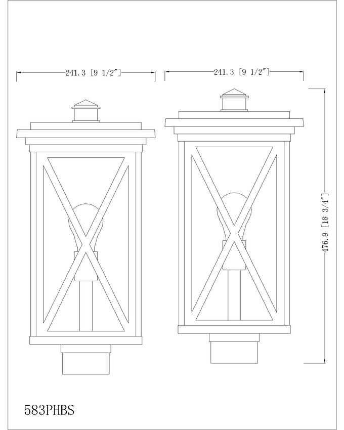 Z-Lite Brookside 10" W x 19" H 1-Light Black Outdoor Post Mount Fixture With Clear Seedy Glass Shade