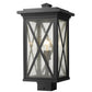 Z-Lite Brookside 10" W x 19" H 1-Light Black Outdoor Post Mount Fixture With Clear Seedy Glass Shade