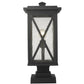 Z-Lite Brookside 10" W x 21" H 1-Light Black Outdoor Pier Mounted Fixture and Square Pier Mount Hardware With Clear Seedy Glass Shade