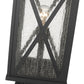 Z-Lite Brookside 10" W x 21" H 1-Light Black Outdoor Pier Mounted Fixture and Square Pier Mount Hardware With Clear Seedy Glass Shade