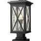 Z-Lite Brookside 10" W x 21" H 1-Light Black Outdoor Pier Mounted Fixture and Square Pier Mount Hardware With Clear Seedy Glass Shade