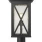Z-Lite Brookside 10" W x 22" H 1-Light Black Outdoor Pier Mounted Fixture and Square Pier Mount Hardware With Clear Seedy Glass Shade