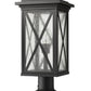 Z-Lite Brookside 10" W x 22" H 1-Light Black Outdoor Pier Mounted Fixture and Square Pier Mount Hardware With Clear Seedy Glass Shade