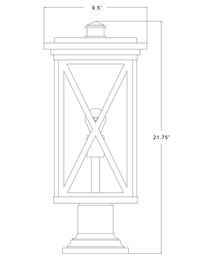 Z-Lite Brookside 10" W x 22" H 1-Light Black Outdoor Pier Mounted Fixture and Square Pier Mount Hardware With Clear Seedy Glass Shade