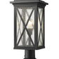 Z-Lite Brookside 10" W x 22" H 1-Light Black Outdoor Pier Mounted Fixture and Square Pier Mount Hardware With Clear Seedy Glass Shade