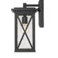 Z-Lite Brookside 8" 1-Light Black Aluminum Outdoor Wall Sconce With Clear Seedy Glass Shade