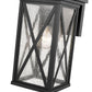 Z-Lite Brookside 8" 1-Light Black Aluminum Outdoor Wall Sconce With Clear Seedy Glass Shade