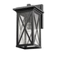 Z-Lite Brookside 8" 1-Light Black Aluminum Outdoor Wall Sconce With Clear Seedy Glass Shade