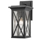 Z-Lite Brookside 8" 1-Light Black Aluminum Outdoor Wall Sconce With Clear Seedy Glass Shade