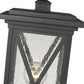 Z-Lite Brookside 8" W x 16" H 1-Light Black Outdoor Post Mount Fixture With Clear Seedy Glass Shade
