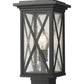 Z-Lite Brookside 8" W x 16" H 1-Light Black Outdoor Post Mount Fixture With Clear Seedy Glass Shade