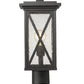 Z-Lite Brookside 8" W x 17" H 1-Light Black Outdoor Post Mount Fixture With Clear Seedy Glass Shade