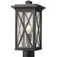Z-Lite Brookside 8" W x 17" H 1-Light Black Outdoor Post Mount Fixture With Clear Seedy Glass Shade