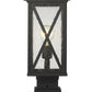 Z-Lite Brookside 8" W x 18" H 1-Light Black Outdoor Pier Mounted Fixture and Square Pier Mount Hardware With Clear Seedy Glass Shade