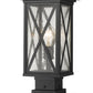 Z-Lite Brookside 8" W x 18" H 1-Light Black Outdoor Pier Mounted Fixture and Square Pier Mount Hardware With Clear Seedy Glass Shade