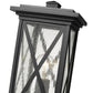 Z-Lite Brookside 8" W x 19" H 1-Light Black Outdoor Pier Mounted Fixture and Square Pier Mount Hardware With Clear Seedy Glass Shade