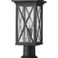 Z-Lite Brookside 8" W x 19" H 1-Light Black Outdoor Pier Mounted Fixture and Square Pier Mount Hardware With Clear Seedy Glass Shade