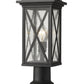 Z-Lite Brookside 8" W x 19" H 1-Light Black Outdoor Pier Mounted Fixture and Square Pier Mount Hardware With Clear Seedy Glass Shade