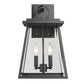 Z-Lite Broughton 11" 2-Light Black Aluminum Outdoor Wall Sconce With Clear Beveled Glass Shade