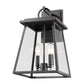 Z-Lite Broughton 11" 2-Light Black Aluminum Outdoor Wall Sconce With Clear Beveled Glass Shade