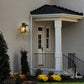 Z-Lite Broughton 11" 2-Light Black Aluminum Outdoor Wall Sconce With Clear Beveled Glass Shade