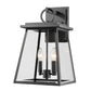 Z-Lite Broughton 11" 2-Light Black Aluminum Outdoor Wall Sconce With Clear Beveled Glass Shade
