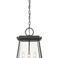 Z-Lite Broughton 13" 4-Light Black Aluminum Outdoor Chain Mount Ceiling Fixture With Clear Beveled Glass Shade
