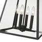 Z-Lite Broughton 13" 4-Light Black Aluminum Outdoor Chain Mount Ceiling Fixture With Clear Beveled Glass Shade