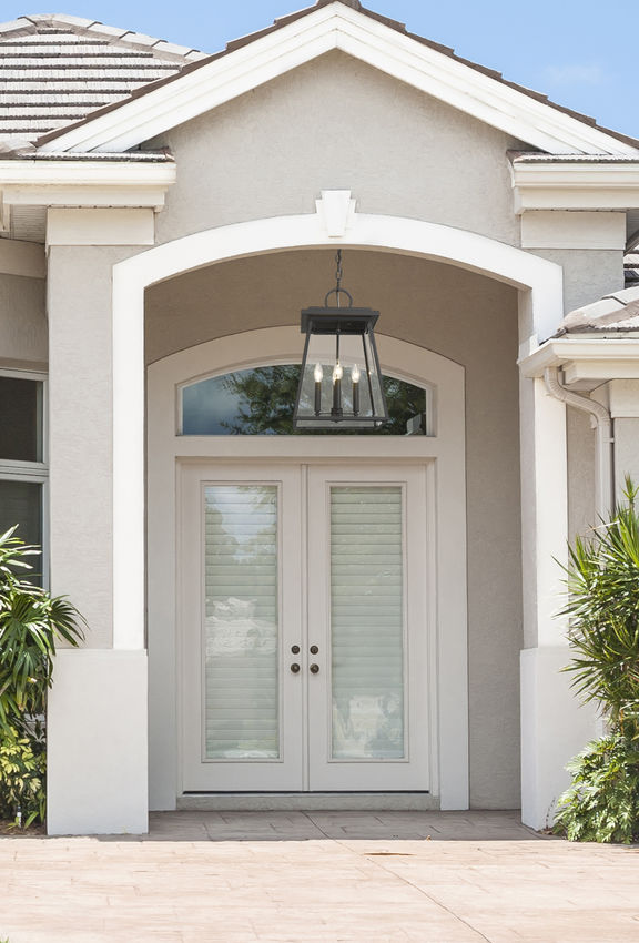 Z-Lite Broughton 13" 4-Light Black Aluminum Outdoor Chain Mount Ceiling Fixture With Clear Beveled Glass Shade