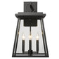Z-Lite Broughton 13" 4-Light Black Aluminum Outdoor Wall Sconce With Clear Beveled Glass Shade