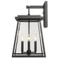 Z-Lite Broughton 13" 4-Light Black Aluminum Outdoor Wall Sconce With Clear Beveled Glass Shade