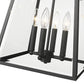 Z-Lite Broughton 13" 4-Light Black Aluminum Outdoor Wall Sconce With Clear Beveled Glass Shade